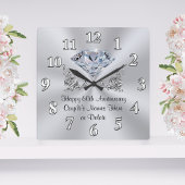 Diamond Personalized 60th Anniversary Gifts CLOCK