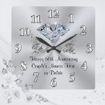 Diamond Personalized 60th Anniversary Gifts Clock at Zazzle