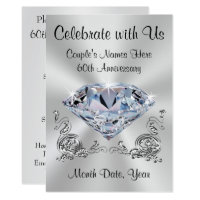 Diamond Personalized 60th Anniversary Invitations