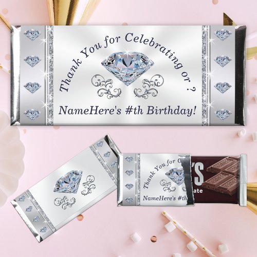 Diamond Personalized Chocolate Bars for Birthday