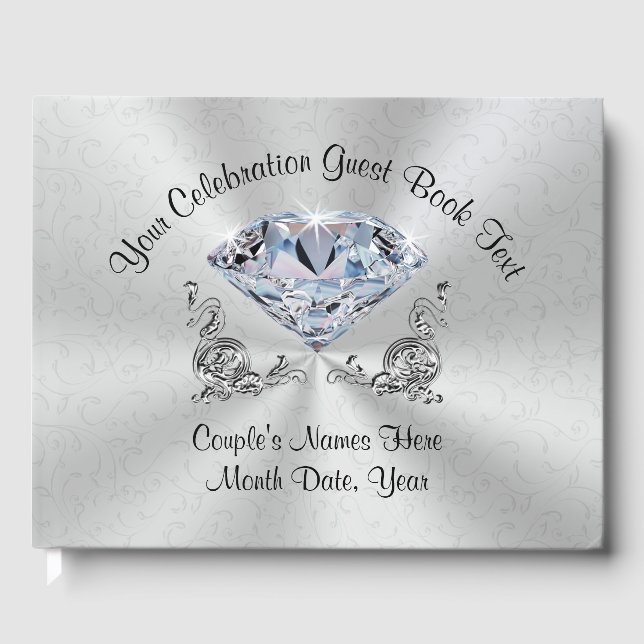 Diamond Personalized Guest Book for Your Occasion (Front)