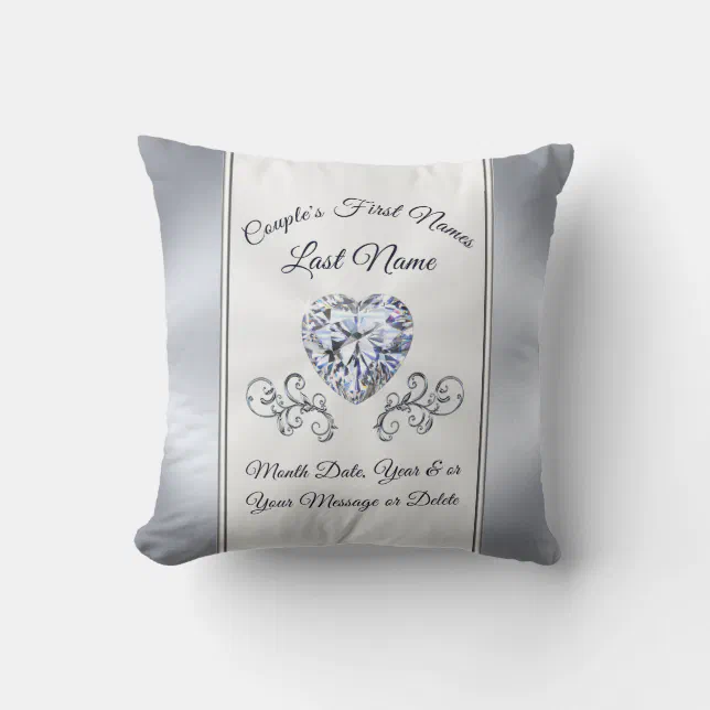 Diamond Personalized Pillows for Wedding Gift Zazzle