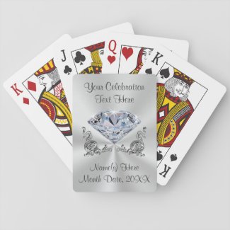 Diamond Personalized Wedding Gifts for Guests Playing Cards