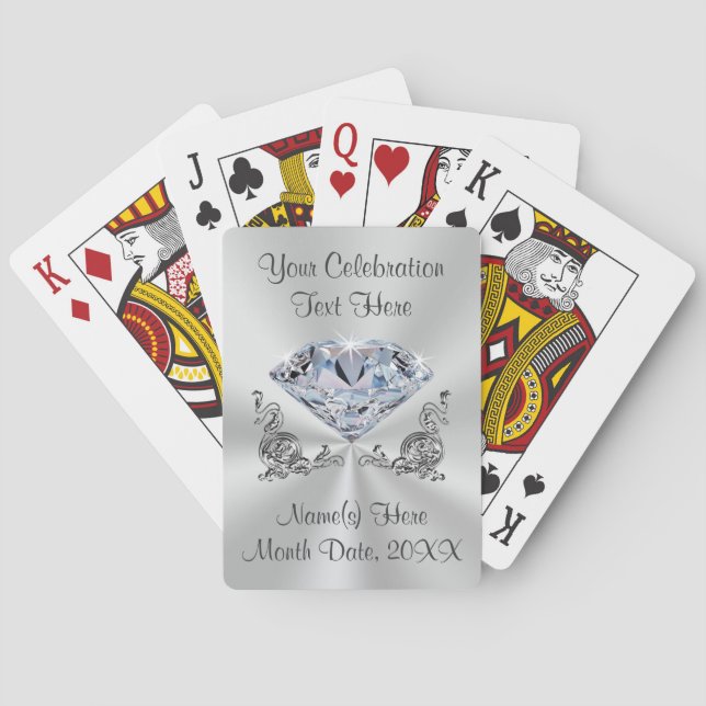 Diamond Personalized Wedding Gifts for Guests Poker Cards (Back)
