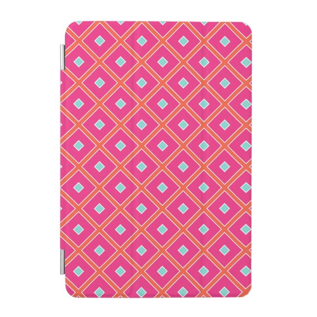 Diamond Pink and Orange Pattern iPad Case (Front)