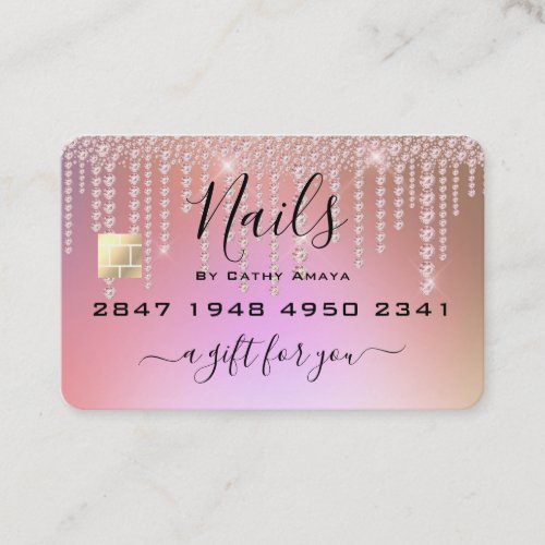 Diamond Pink Faux Credit Card Gift Certificate