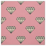 Diamond: pink, grey &amp; cream fabric