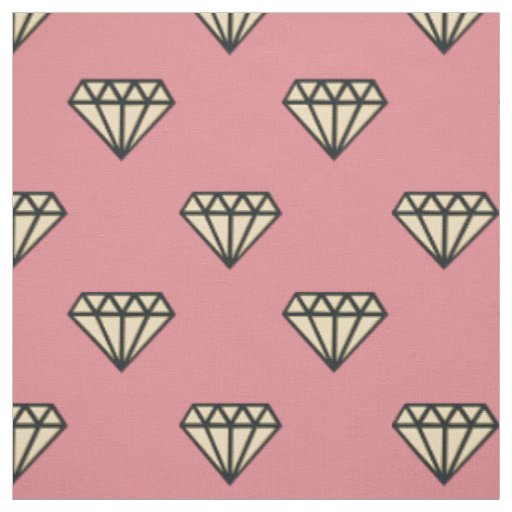 Diamond: pink, grey & cream fabric
