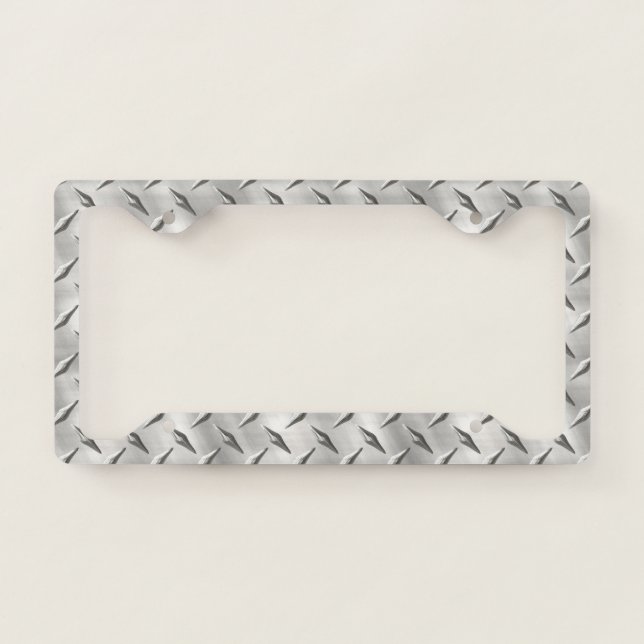 Diamond Plate 1-8 Image Options License Plate Frame (Front)