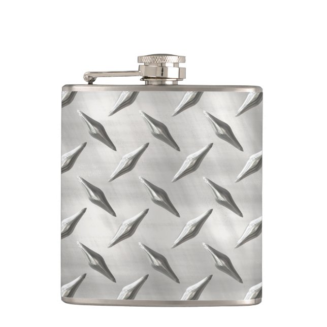 Diamond Plate 1 Wrapped Flask (Front)