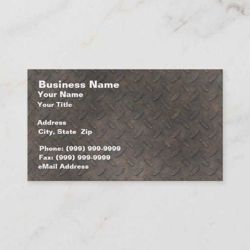 Customizable Diamond Plate Background Business Card