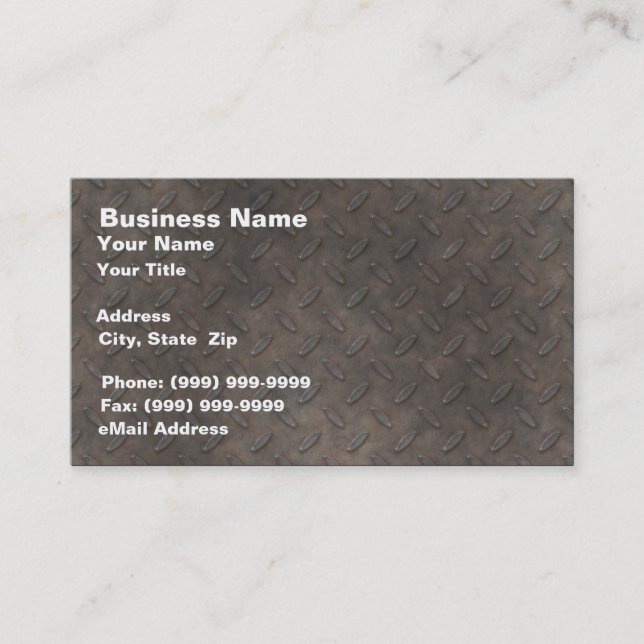 Diamond Plate Background Business Card (Front)