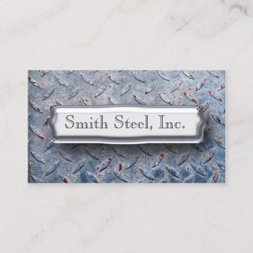 Diamond Plate Blue Business Cards