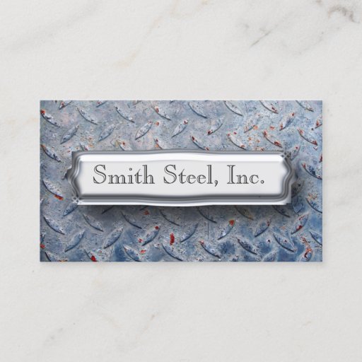 Customizable Diamond Plate Blue Business Cards