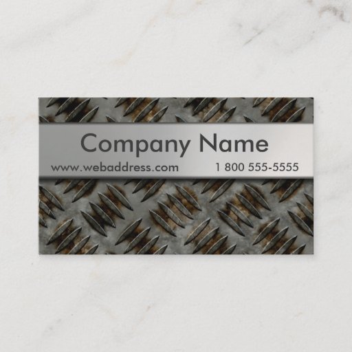 Customizable Diamond Plate Business Cards