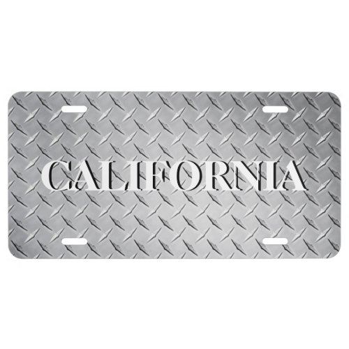 Diamond Plate California License Plate