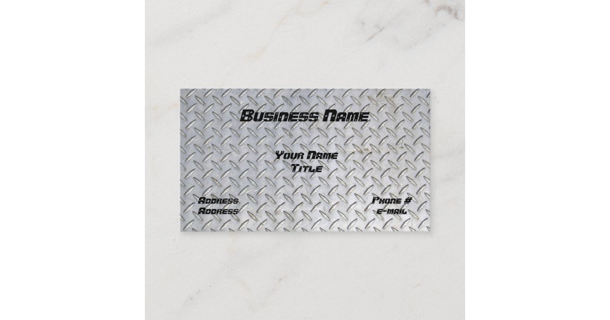 Diamond Plate Design Business Card Zazzle