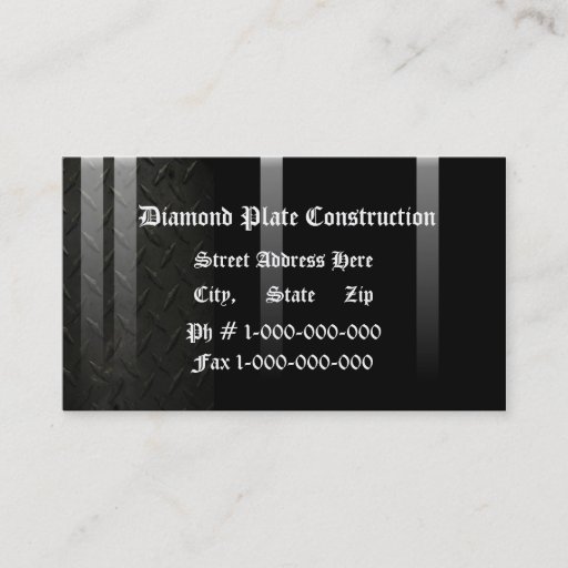 Customizable Diamond Plate Design Business Card Template