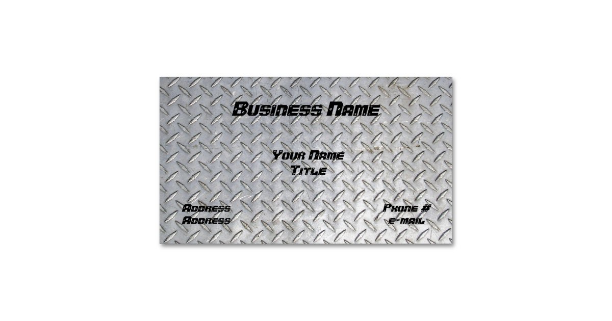 Diamond Plate Design business Card Zazzle