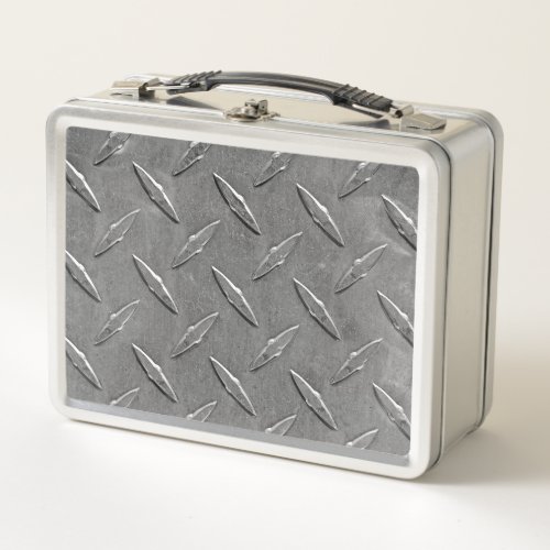 diamond plate design metal lunch box