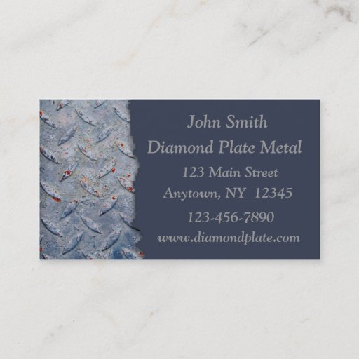 Customizable Diamond Plate Metal Business Cards