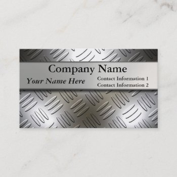 Diamond Plate Metal Look Business Cards by MetalShop at Zazzle