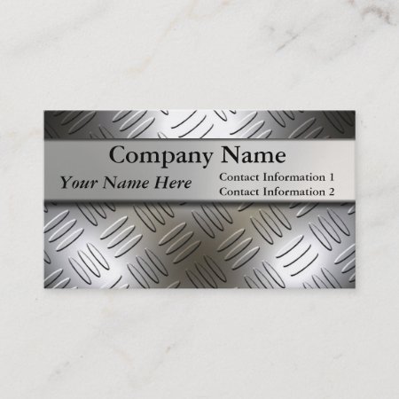 Diamond Plate Metal Look Business Cards