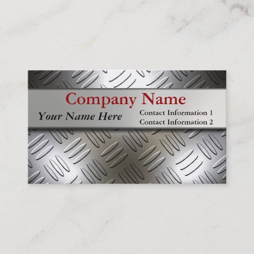 Customizable Diamond Plate Metal Look Business Cards