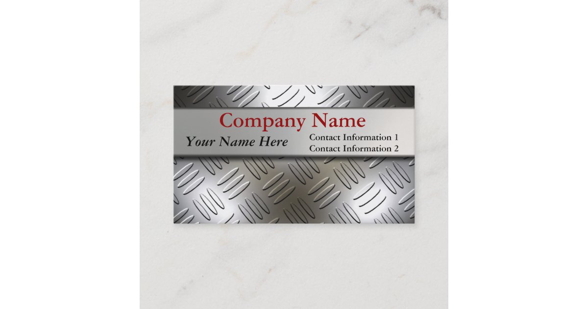 Diamond Plate Metal Look Business Cards Zazzle