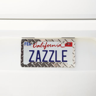 Diamond Plate Metal Look License Plate Frame