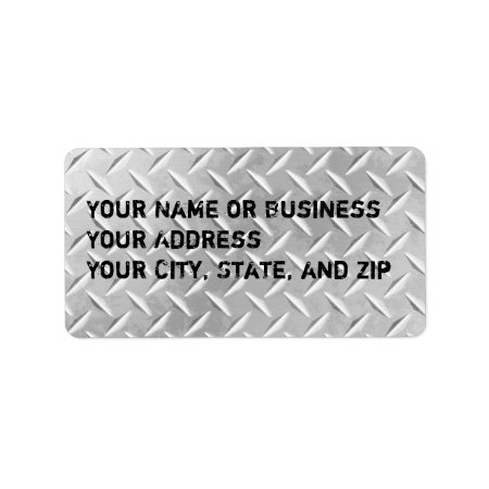 Diamond Plate Metal Pattern Address Label Sheet