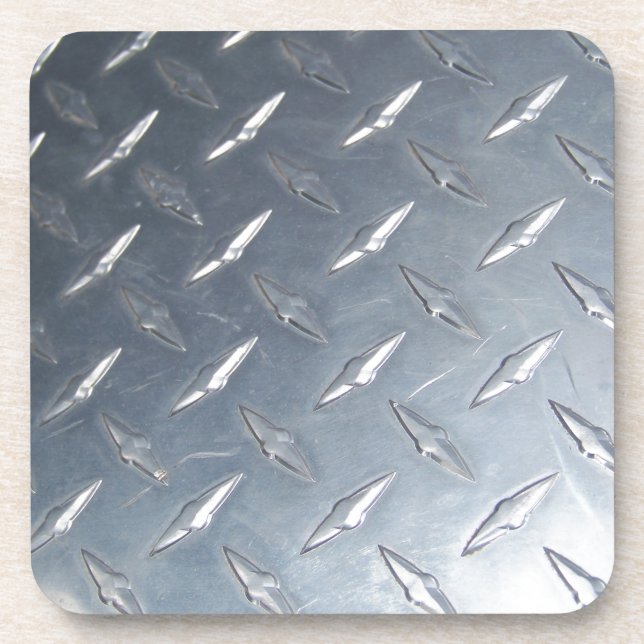 Diamond Plate Photo Beverage Coaster (Front)