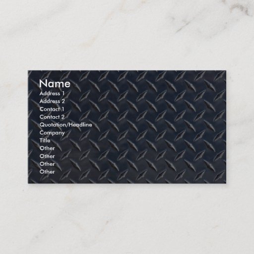 Customizable Diamond plate Photo Business Card Templates