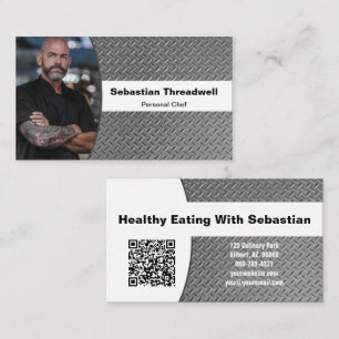 Diamond Plate Professional Photo & QR Code Business Card