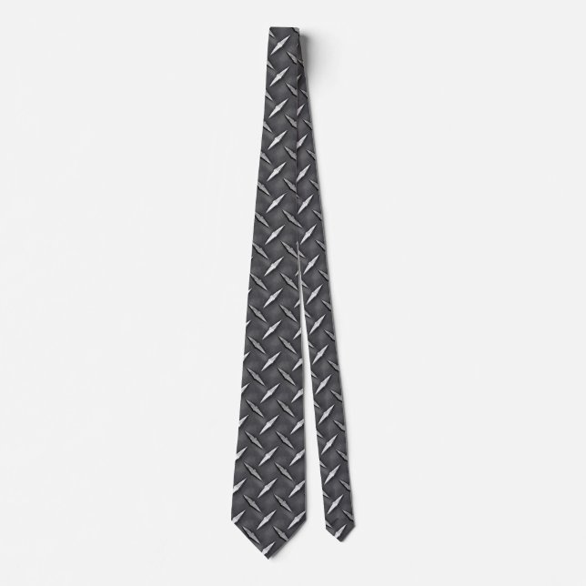 Diamond Plate Raw Steel style Neck Tie (Front)