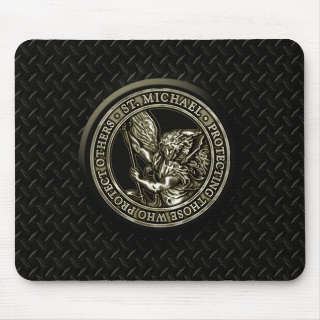 Diamond Plate & St Mike Mouse Pad (Front)