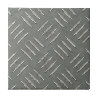 Diamond Plate Stainless Steel Textured Ceramic Tile