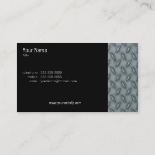 Diamond Plate Steel Business Card Template