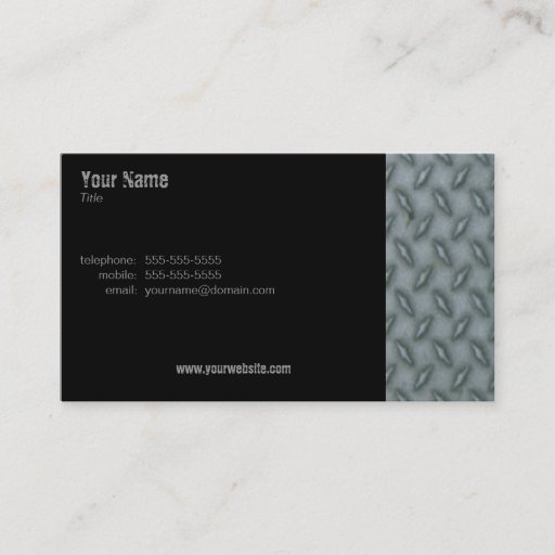 Customizable Diamond Plate Steel Business Card Template