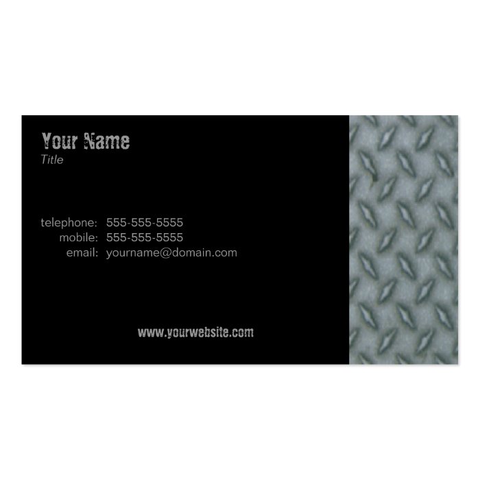 Diamond Plate Steel Business Card Template