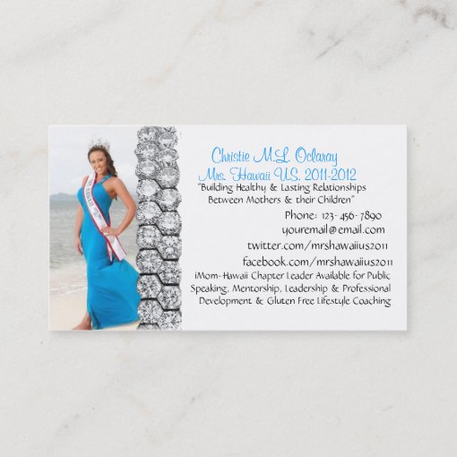Diamond Platform Pageant Business Card | Zazzle