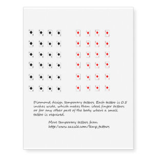 Diamond playing card design temporary tattoos