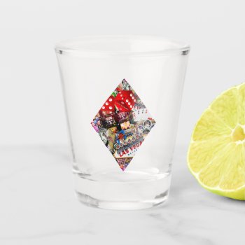 Diamond Playing Card Shape * Gamblers Delight Shot Glass by LasVegasIcons at Zazzle