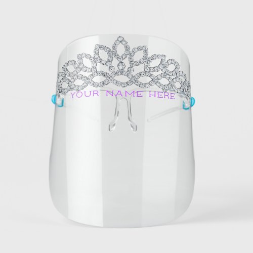 Diamond Princess Tiara - Add Your Name / Title  - Kids' Face Shield