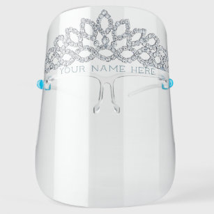 Diamond Princess Tiara Face Shield Your Name Title