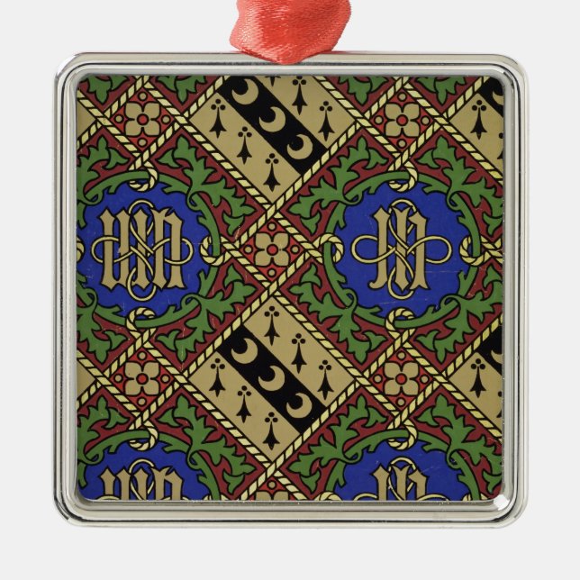 Diamond print ecclesiastical wallpaper design metal ornament (Front)