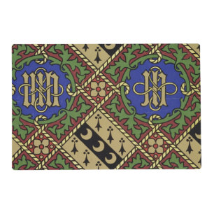 Diamond print ecclesiastical wallpaper design placemat