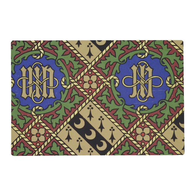 Diamond print ecclesiastical wallpaper design placemat (Front)
