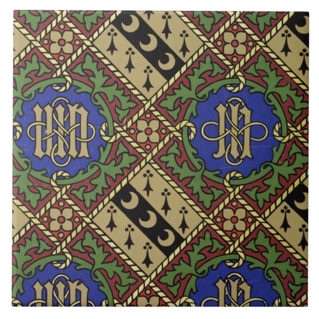 Diamond print ecclesiastical wallpaper design tile (Front)