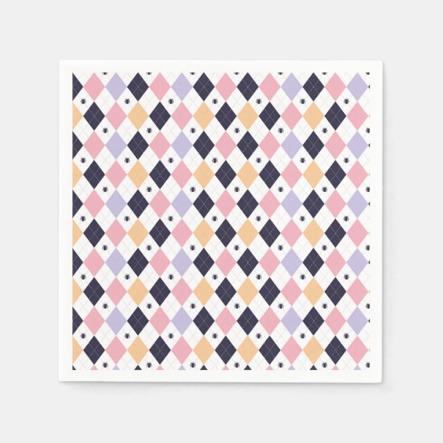 Diamond Purple Pink with Spider Napkins (Front)